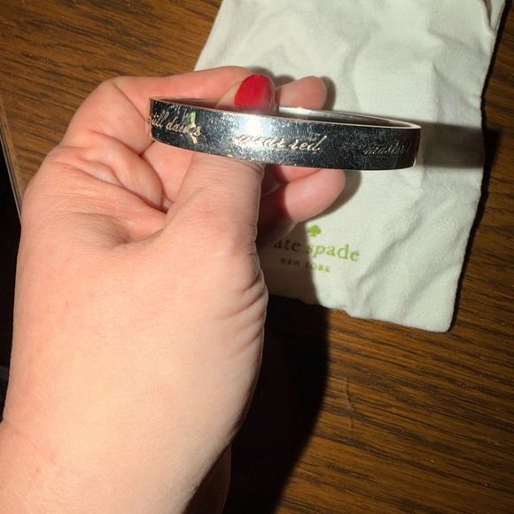 Kate Spade New Year Resolutions Silver Bangle Bracelet - Picture 3 of 3